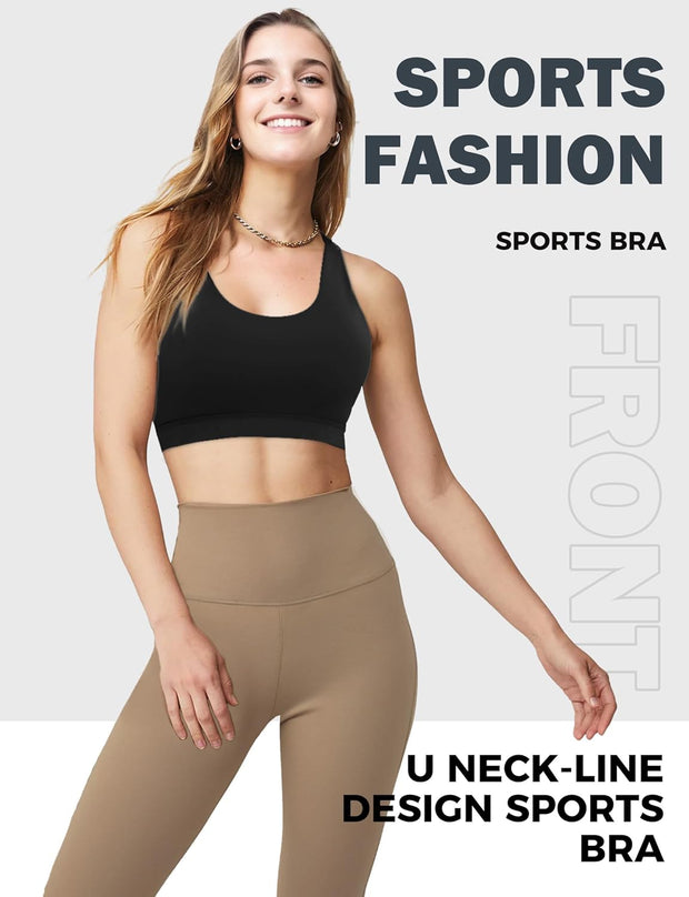 Sports Bras for Women, High Support Criss Cross Back Bras for Large Bust, High Impact Strappy Yoga Workout Bra