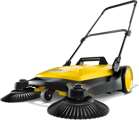 S 4 Twin Walk-Behind Outdoor Hand Push Sweeper - 5.25 Gallon Capacity - 26.8" Sweeping Width - Sweeps up to 26,000 Ft²/Hour,Yell