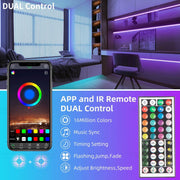 100Ft Led Strip Lights RGB Music Sync Color Changing Bluetooth Led Lights with Smart App Control Remote Led Lights for Bedroom Room Lighting Flexible Home Décor