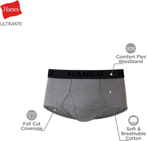 Men'S Tagless Briefs, Soft Moisture Wicking Underwear, Tagless, 7-Pack