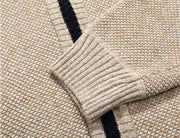Men'S Casual Slim Full Zip Thick Knitted Cardigan Sweaters with Pockets