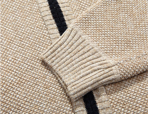 Men'S Casual Slim Full Zip Thick Knitted Cardigan Sweaters with Pockets