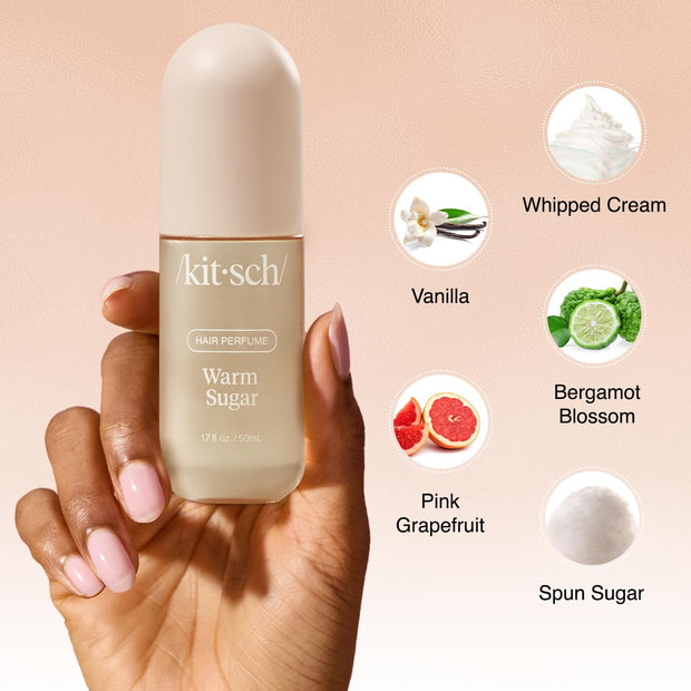Warm Sugar Hair Perfume for Women - Clean, Deodorizing, and Patented Odor-Eliminating Technology, Body Mist - Freshen Hair, Body & Pillows - Sweet Pink Grapefruit & Warm Vanilla Scent - 50Ml