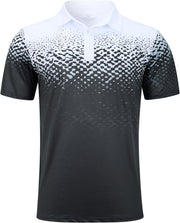 Mens Golf Shirt Dry Fit Athletic Polo Shirts Moisture Wicking Performance 3D Print Short Sleeve