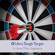 by GLD Products 777 Electronic Dartboard Sport Size over 40 Games Auto-Scoring LCD Cricket Display Impact-Tough Target for Lasting Durability and Ultra-Thin Spider for Fewer Bounce Outs with Soft Tip Darts, Black, One Size