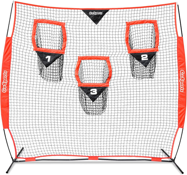 Football Throwing Net - 8 X 8 Ft or 6 X 6 Ft Nets - Choose Black or Red
