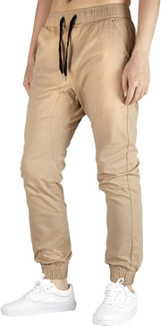Mens Slim Fit Joggers Elastic Waist Cotton Casual Pants with Pockets Tapered Joggers XS-3XL Hiking Lounging