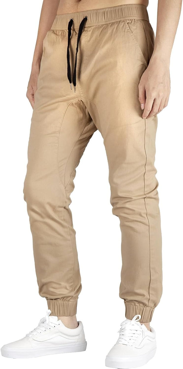 Mens Slim Fit Joggers Elastic Waist Cotton Casual Pants with Pockets Tapered Joggers XS-3XL Hiking Lounging
