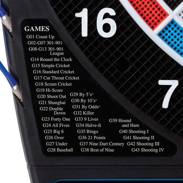 by GLD Products 777 Electronic Dartboard Sport Size over 40 Games Auto-Scoring LCD Cricket Display Impact-Tough Target for Lasting Durability and Ultra-Thin Spider for Fewer Bounce Outs with Soft Tip Darts, Black, One Size