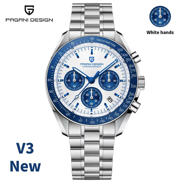 2024 New V5 PD1701 Men'S Watches Luxury Quartz Watch Men Sport Speed Chronograph AR Sapphire Glass 100M Waterproof