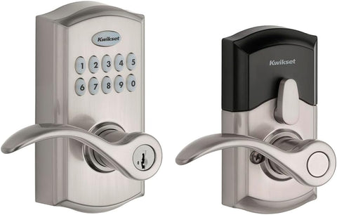 Smartcode 955 Pembroke Light Commercial 10-Button Keypad Electronic Lever, Featuring Convenient Keyless Entry, 3-Year Batter Life and High Traffic Durability Satin Nickel