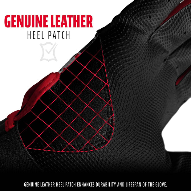 MLB Youth Batting Gloves - Digitek Camo Baseball + Softball - Premium Leather - Many Sizes + Colors - Youth