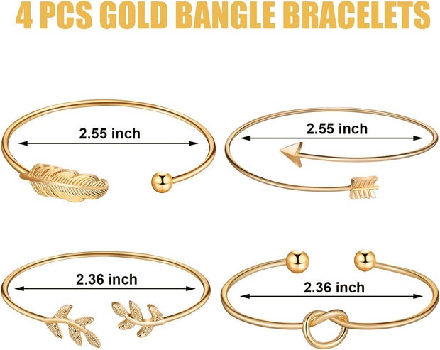Simple Bar Jewelry Set Vertical Bar Necklace Earrings Adjustable Cuff Bracelet for Women