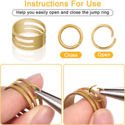 Jump Rings for Jewelry Making Supplies and Necklace Repair with Jump Ring Pliers and Open Jump Ring(1200Pcs Silver and Gold)