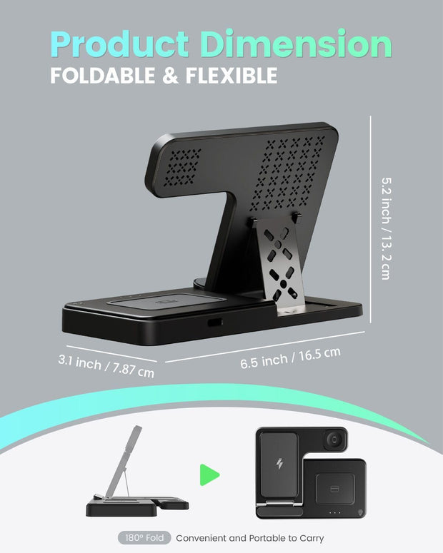 Wireless Charger Iphone Charging Station: 3 in 1 Charger Stand Multiple Devices for Apple - Iphone 16E 16 15 14 Pro Max 13 12 11 - Watch 10 9 8 7 6 5 4 3 2 SE and Ultra Series - Airpods 4 3 2 Pro