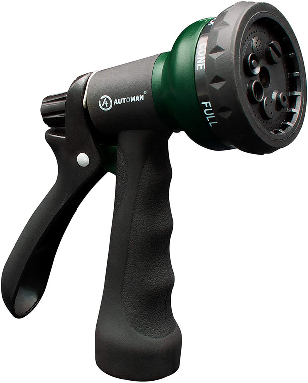 -Garden-Hose-Nozzle, ABS Water Spray Nozzle with 7 Adjustable Watering Patterns, Slip Resistant for Watering Plants, Lawn& Garden, Washing Cars, Cleaning, Showering Pets & Outdoor Fun.