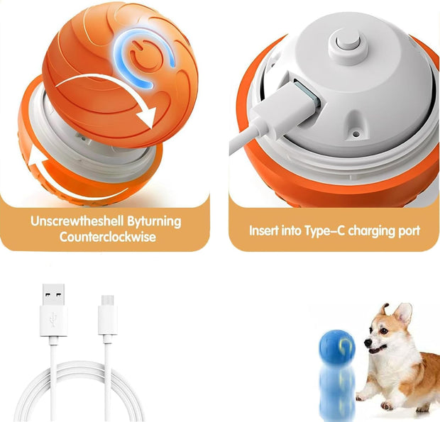 Smart Jumping Ball Toy for Dogs, Duraspin Dog Bouncing Ball, Interactive Bouncing Toys for Small Medium Dogs （2Pack-Orange & Bule）