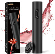 Electric Wine Opener, Battery Operated Bottle Openers with Foil Cutter, One Click Button Corkscrew Remover Ideal Present for Wine Lovers Party and Home Entertaining