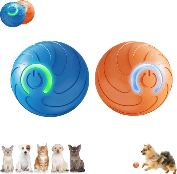 Smart Jumping Ball Toy for Dogs, Duraspin Dog Bouncing Ball, Interactive Bouncing Toys for Small Medium Dogs （2Pack-Orange & Bule）