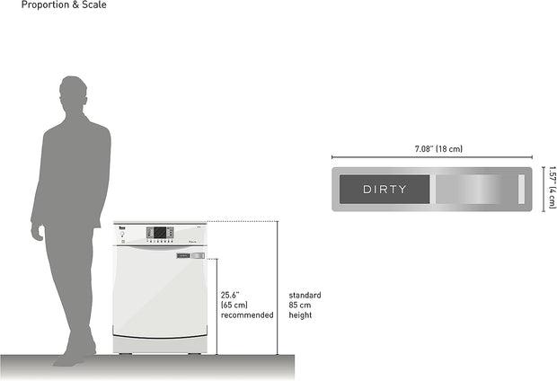 Dishwasher Magnet Clean Dirty Sign,  Premium Stainless Steel Grade 304, Kitchen Organizers and Storage Decor Accessories, Extra Adhesive Tapes Included.