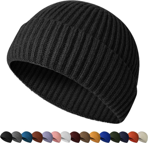 Fisherman Beanie for Men Women, Knit Trawler Beanie Watch Hats Winter Caps