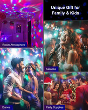 Sound Activated Party Lights with Remote DJ Lighting, Disco Ball Strobe Stage Light for Home Room Dance Parties Birthday Karaoke Stocking Stuffers New Years Eve Halloween Christmas Decorations