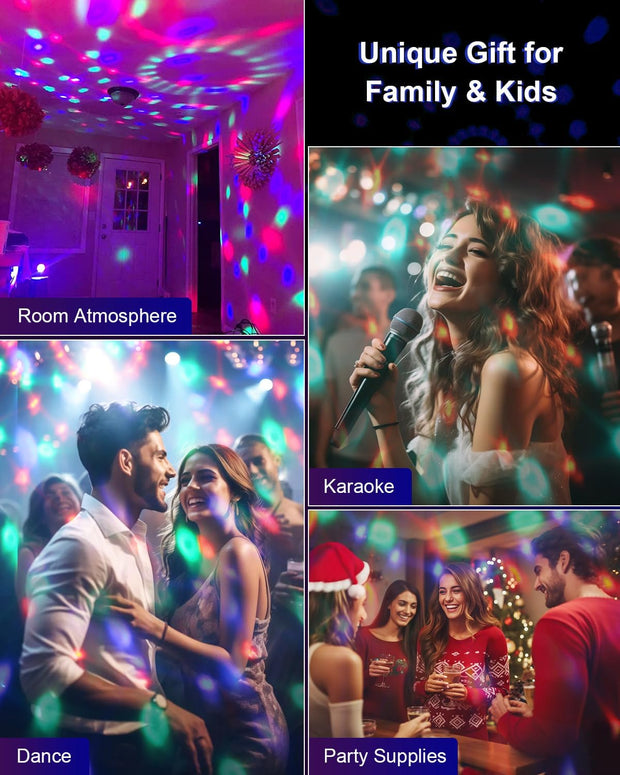 Sound Activated Party Lights with Remote DJ Lighting, Disco Ball Strobe Stage Light for Home Room Dance Parties Birthday Karaoke Stocking Stuffers New Years Eve Halloween Christmas Decorations