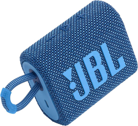 Go 3 Eco - Portable Mini Bluetooth Speaker, Big Audio and Punchy Bass, IP67 Waterproof and Dustproof, 5 Hours of Playtime, Made in Part with Recycled Materials (Eco Blue)