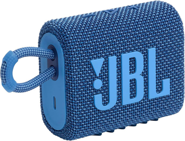 Go 3 Eco - Portable Mini Bluetooth Speaker, Big Audio and Punchy Bass, IP67 Waterproof and Dustproof, 5 Hours of Playtime, Made in Part with Recycled Materials (Eco Blue)