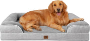 Orthopedic Dog Beds for Extra Large Dogs, Waterproof Memory Foam XL Pet Bed with Sides, Non-Slip and Egg-Crate Foam Big Dog Couch Bed with Washable Removable Cover, Grey