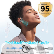 Wireless Earbuds Bluetooth Headphones Sport,Over Ear Buds with Deep Bass Sound,60Hrs Playtime Earphones Redesigned Comfort Fit with Earhooks for Running,Meeting,Workout-Black
