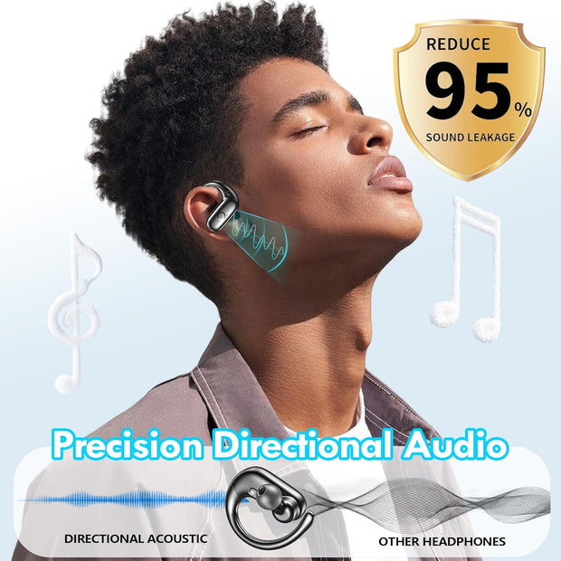 Wireless Earbuds Bluetooth Headphones Sport,Over Ear Buds with Deep Bass Sound,60Hrs Playtime Earphones Redesigned Comfort Fit with Earhooks for Running,Meeting,Workout-Black