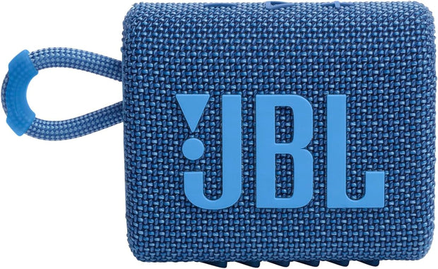 Go 3 Eco - Portable Mini Bluetooth Speaker, Big Audio and Punchy Bass, IP67 Waterproof and Dustproof, 5 Hours of Playtime, Made in Part with Recycled Materials (Eco Blue)
