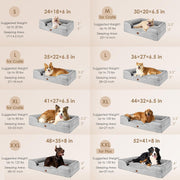 Orthopedic Dog Beds for Extra Large Dogs, Waterproof Memory Foam XL Pet Bed with Sides, Non-Slip and Egg-Crate Foam Big Dog Couch Bed with Washable Removable Cover, Grey