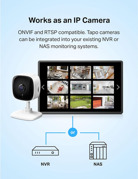 Tapo 1080P Indoor Security Camera for Baby Monitor, Dog Camera W/Motion Detection, 2-Way Audio Siren, Night Vision, Cloud & SD Card Storage, Works W/Alexa & Google Home (Tapo C100)