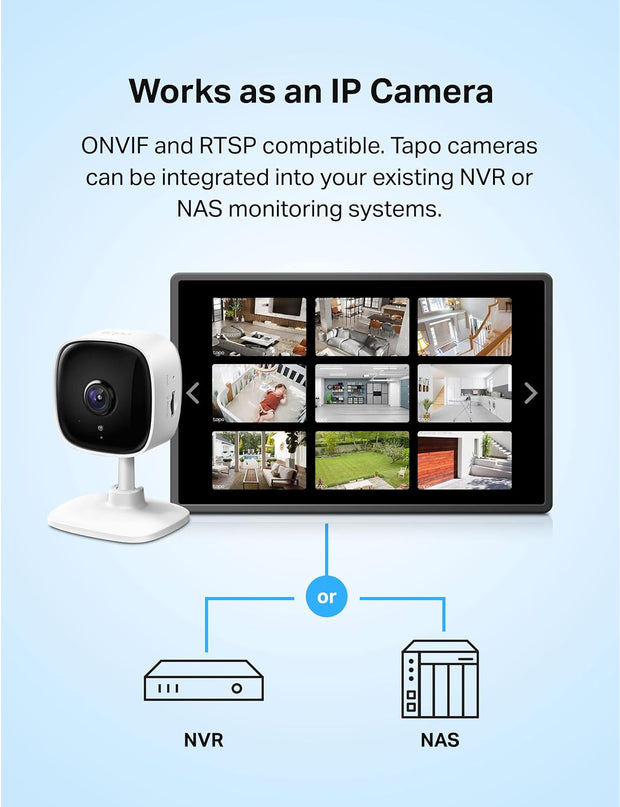 Tapo 1080P Indoor Security Camera for Baby Monitor, Dog Camera W/Motion Detection, 2-Way Audio Siren, Night Vision, Cloud & SD Card Storage, Works W/Alexa & Google Home (Tapo C100)