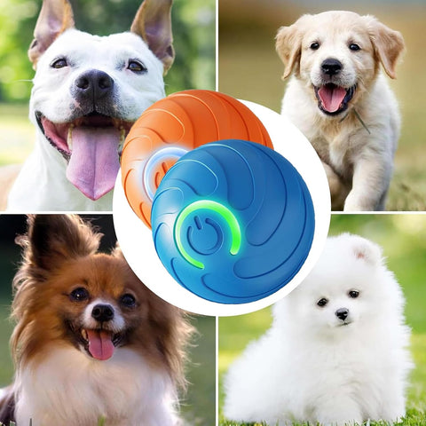 Smart Jumping Ball Toy for Dogs, Duraspin Dog Bouncing Ball, Interactive Bouncing Toys for Small Medium Dogs （2Pack-Orange & Bule）
