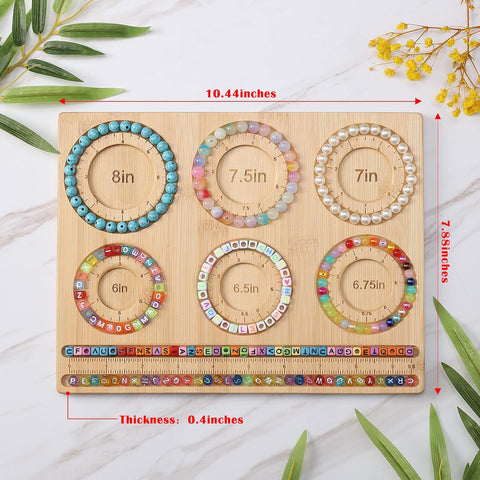 Bead Board for Jewelry Making, Bamboo Beading Board for Jewelry Bracelet Making, DIY Bracelet Bead Board