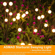 Solar Lights Outdoor(4-Pack, 32 Leds), Solar Garden Lights, Outdoor Decorations, Firefly Light for Patio Decor, Big Bulb, Unique Gifts for Women, Gifts for Grandma