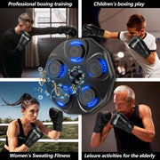 Music Boxing Machine, Interactive Punching Trainer with Boxing Gloves, Large Size Wall Mounted Electronic Boxing Target for Adults Kids, 9 Modes & 9 Speeds