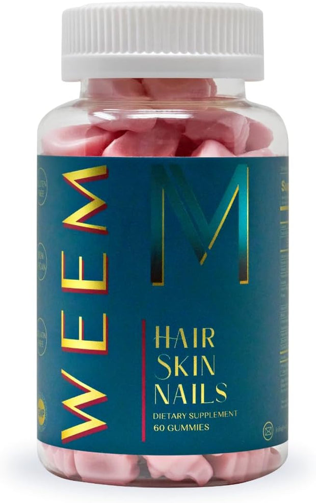 Hair Skin and Nails Gummies - Supports Healthy Hair - Vegan Biotin Vitamins for Women & Men Supports Faster Hair Growth, Stronger Nails, Healthy Skin, Extra Strength (1)