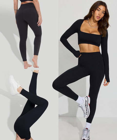 High Waisted Leggings for Women - Soft Opaque Slim Tummy Control Printed Pants for Running Cycling Yoga