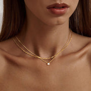Diamond Necklaces for Women, Dainty 14K Gold/Sterling Silver Choker Necklace Simple Gold Plated CZ Jewelry Necklaces for Women Trendy Gifts
