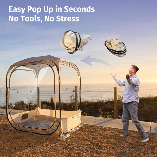 Weather Pod for Sport Events, Fishing & Outdoors | Pop up Bubble Tent Instant Sun & Rain Shelter | No Condensation, Spacious Interior, Ultra Visibility | All Weather Protection | 2-3 Persons
