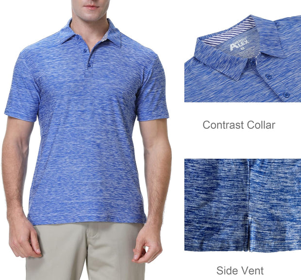 Mens Golf Shirt Moisture Wicking Quick-Dry Short Sleeve Casual Polo Shirts for Men