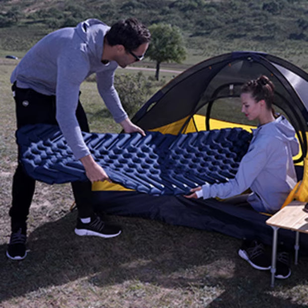 FUNDANFO Single Inflatable Cushion Sleeping Pad, Backpack Camping, Ultra-Light, Waterproof and Portable