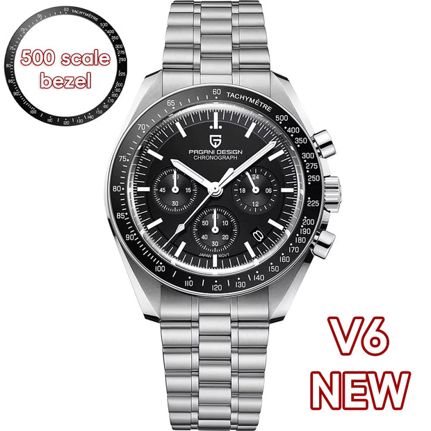 2024 New V5 PD1701 Men'S Watches Luxury Quartz Watch Men Sport Speed Chronograph AR Sapphire Glass 100M Waterproof