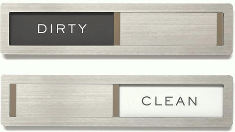 Dishwasher Magnet Clean Dirty Sign,  Premium Stainless Steel Grade 304, Kitchen Organizers and Storage Decor Accessories, Extra Adhesive Tapes Included.