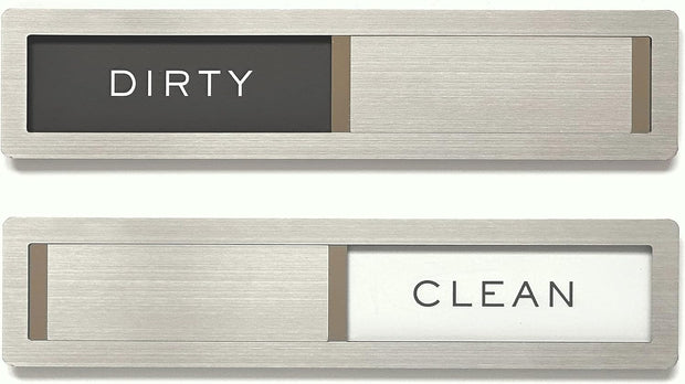 Dishwasher Magnet Clean Dirty Sign,  Premium Stainless Steel Grade 304, Kitchen Organizers and Storage Decor Accessories, Extra Adhesive Tapes Included.