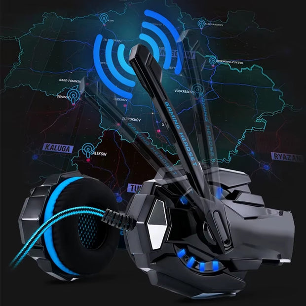 G9000 Gaming Headset Over-Ear Wired Headphones Deep Bass Stereo Casque LED Light Earphone with Mic for PS4 PS5 Switch XBOX PC